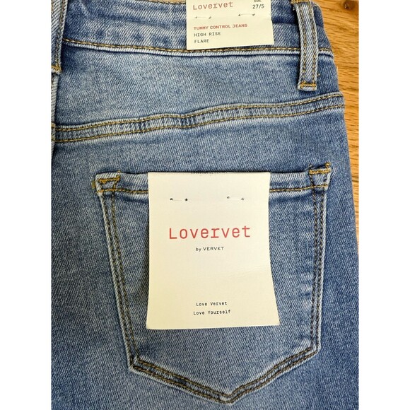 Lovervet High Rise Flare Jeans Size 27/5. Tummy Control Jeans. Vervet Medium - Picture 12 of 13